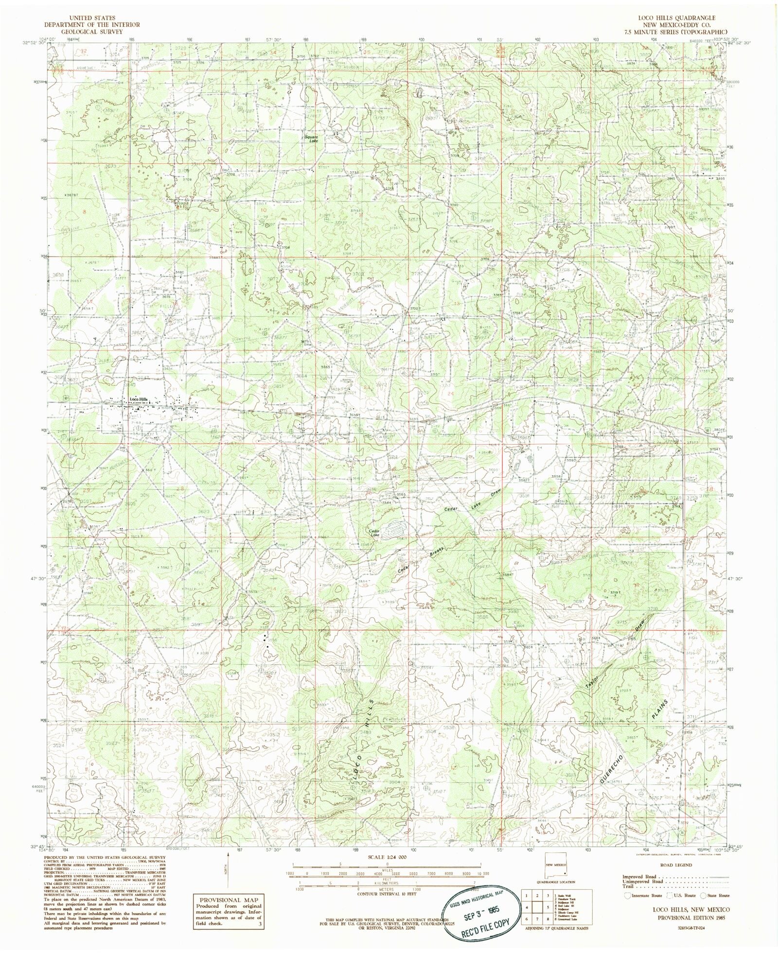 Classic USGS Loco Hills New Mexico 7.5'x7.5' Topo Map – MyTopo Map Store