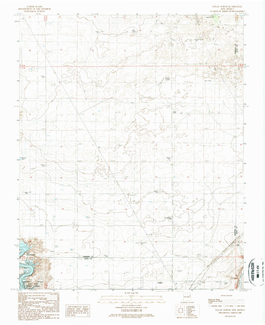 Classic USGS Logan North New Mexico 7.5'x7.5' Topo Map Image