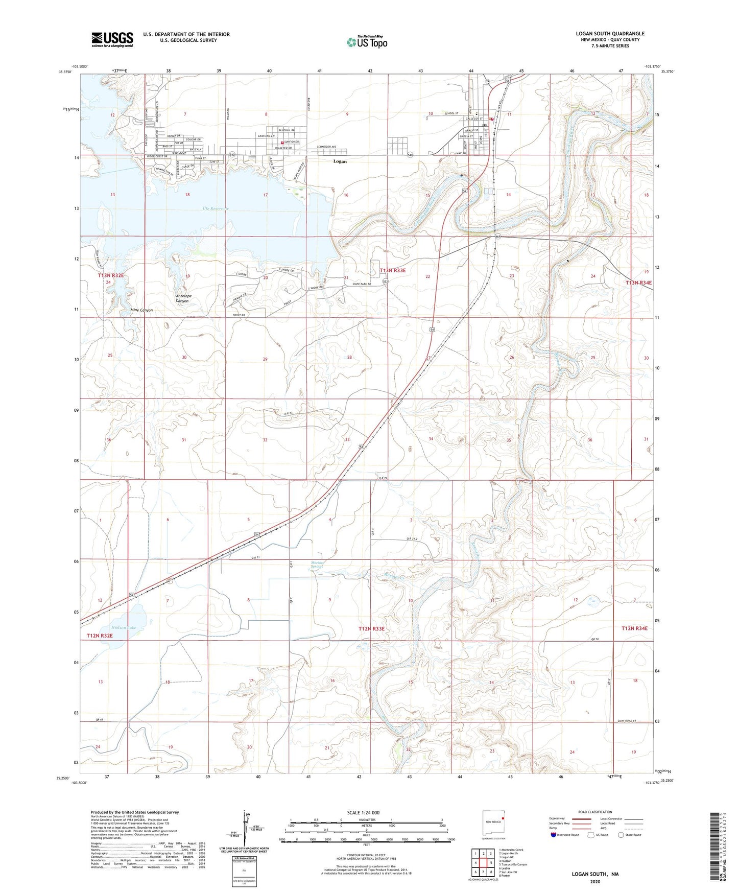 Logan South New Mexico US Topo Map Image