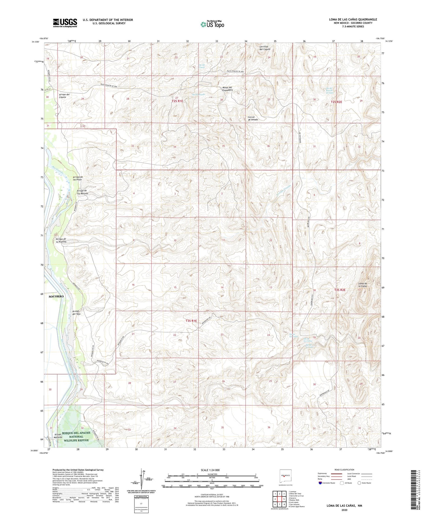 Loma De Las Canas New Mexico US Topo Map Image