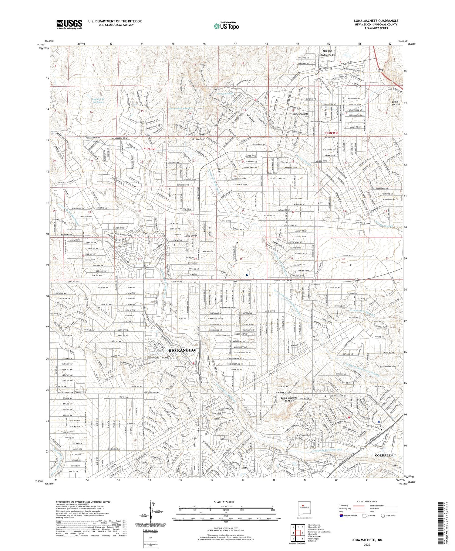 Loma Machete New Mexico US Topo Map Image