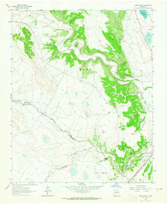 Classic USGS Loma Parda New Mexico 7.5'x7.5' Topo Map Image