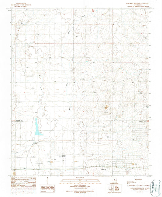 Classic USGS Longhorn Reservoir New Mexico 7.5'x7.5' Topo Map Image