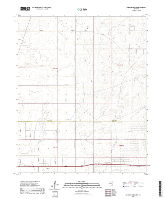 Longhorn Reservoir New Mexico US Topo Map Image