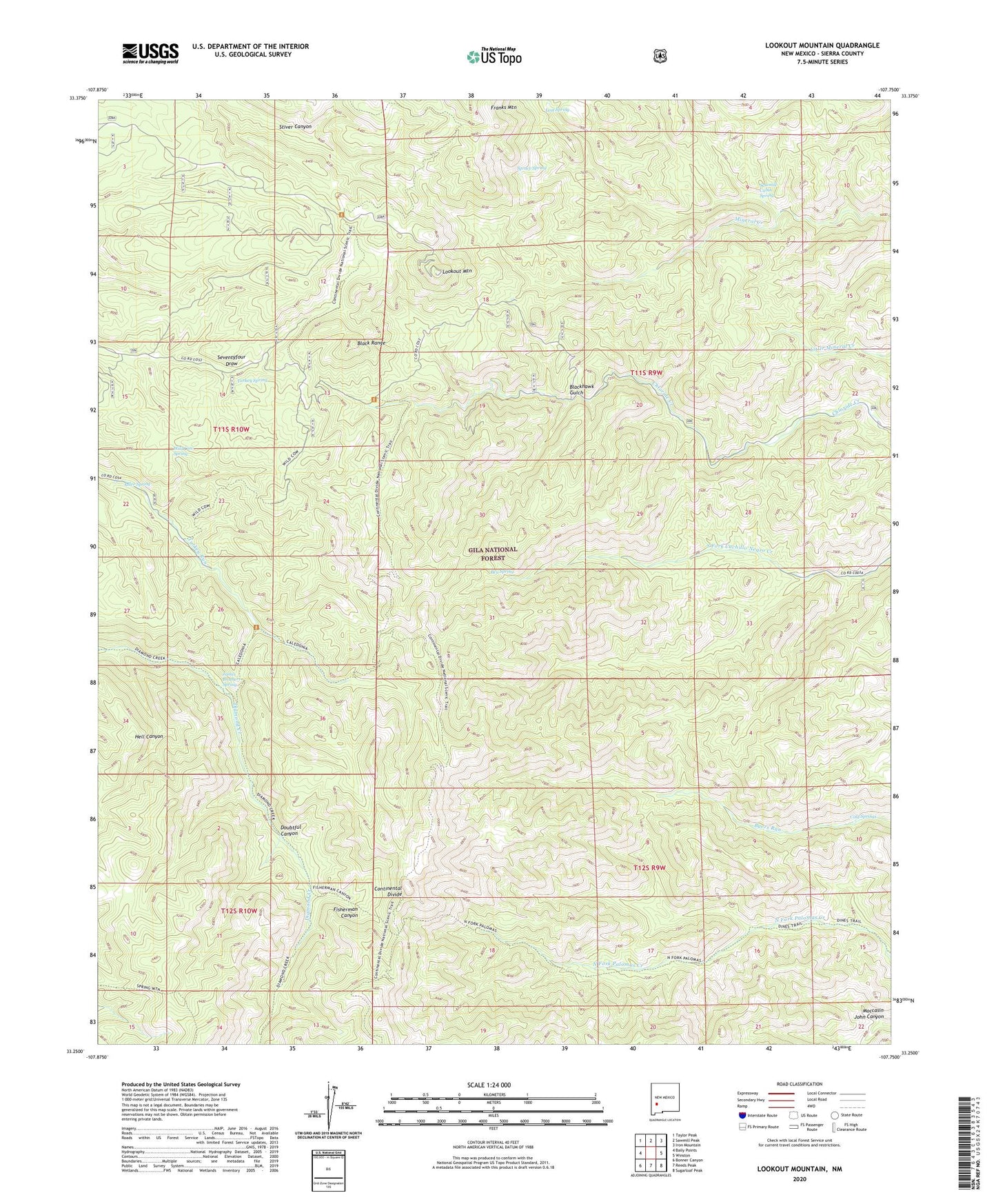 Lookout Mountain New Mexico US Topo Map Image