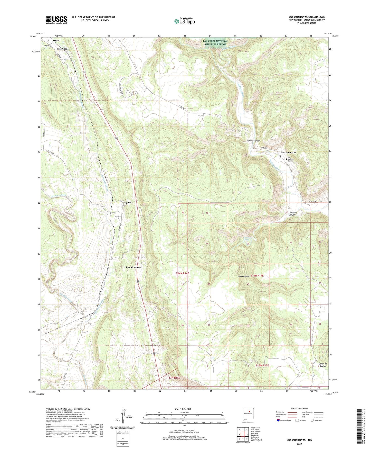 Los Montoyas New Mexico US Topo Map Image