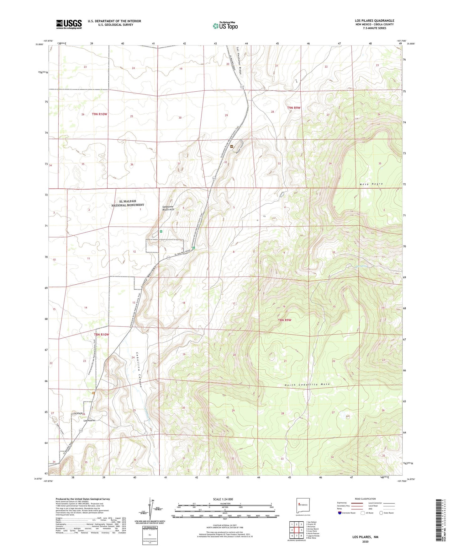 Los Pilares New Mexico US Topo Map Image