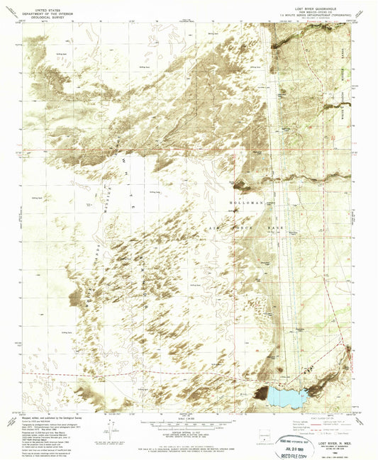 Classic USGS Lost River New Mexico 7.5'x7.5' Topo Map Image