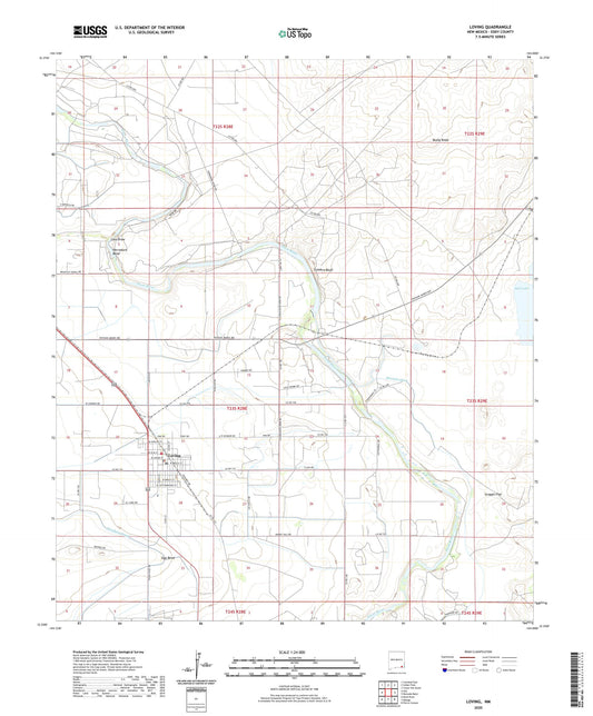 Loving New Mexico US Topo Map Image