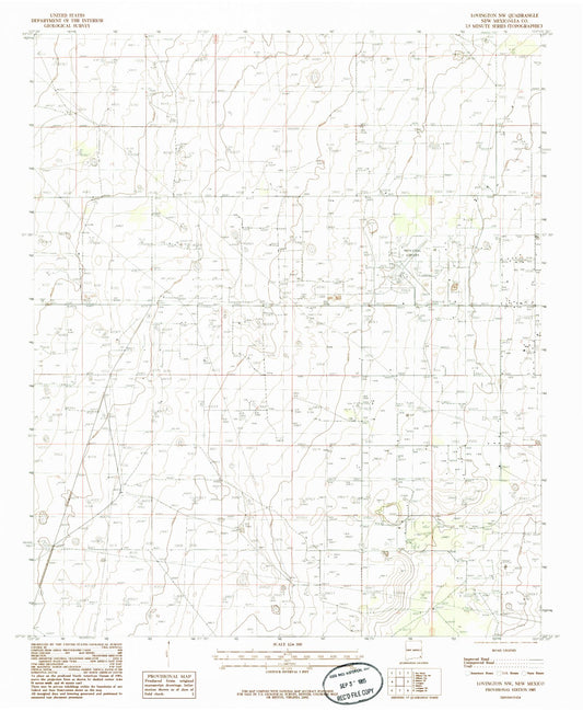 Classic USGS Lovington NW New Mexico 7.5'x7.5' Topo Map Image