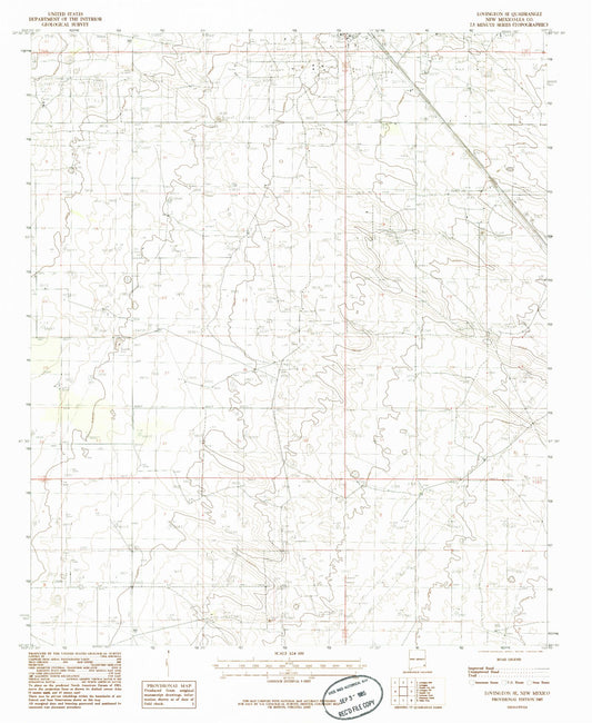 Classic USGS Lovington SE New Mexico 7.5'x7.5' Topo Map Image
