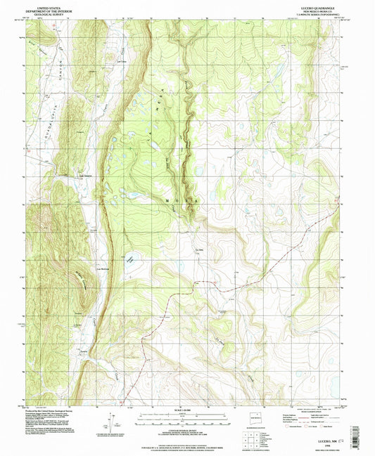 Classic USGS Lucero New Mexico 7.5'x7.5' Topo Map Image
