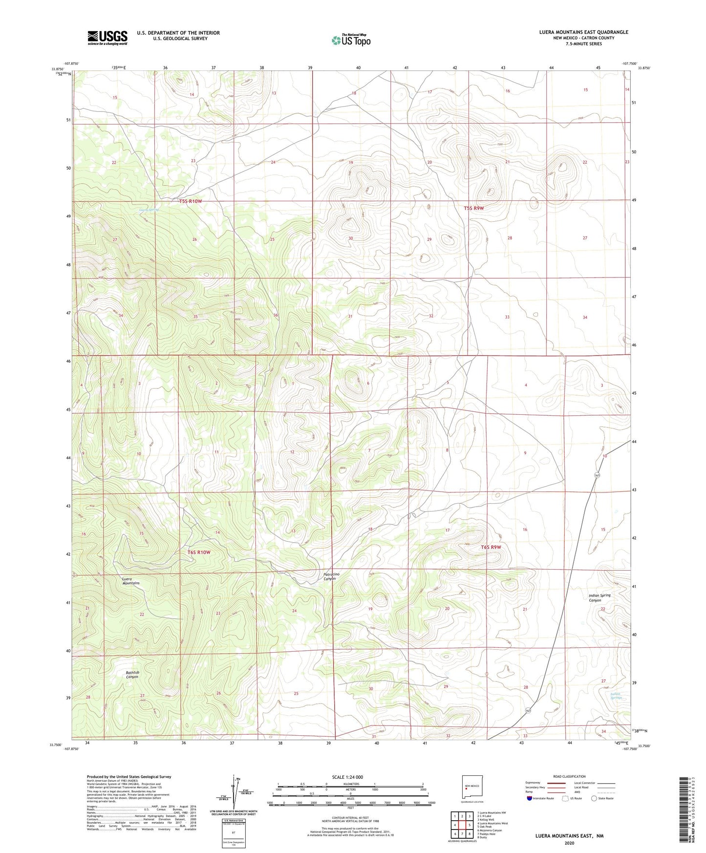 Luera Mountains East New Mexico US Topo Map Image