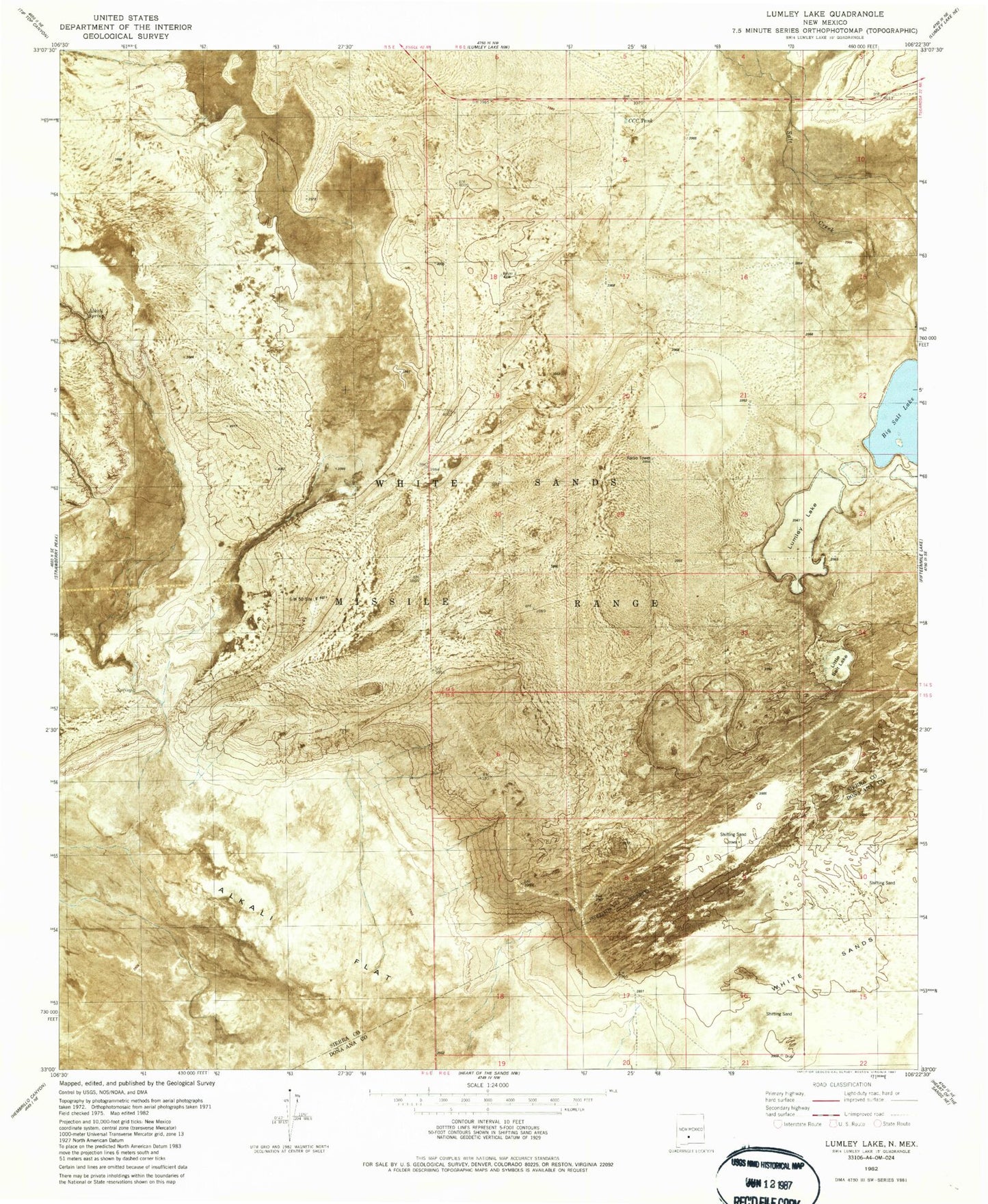 Classic USGS Lumley Lake New Mexico 7.5'x7.5' Topo Map Image