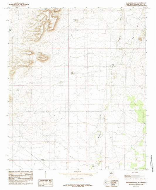 Classic USGS Magdalena Gap New Mexico 7.5'x7.5' Topo Map Image