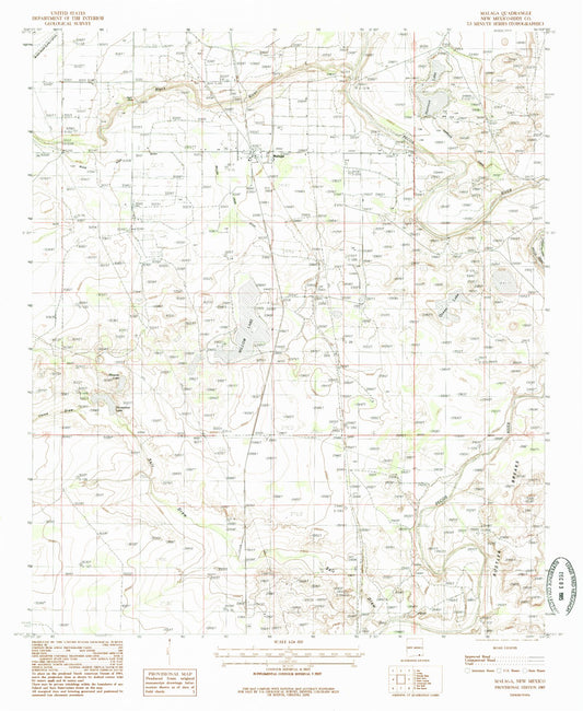 Classic USGS Malaga New Mexico 7.5'x7.5' Topo Map Image