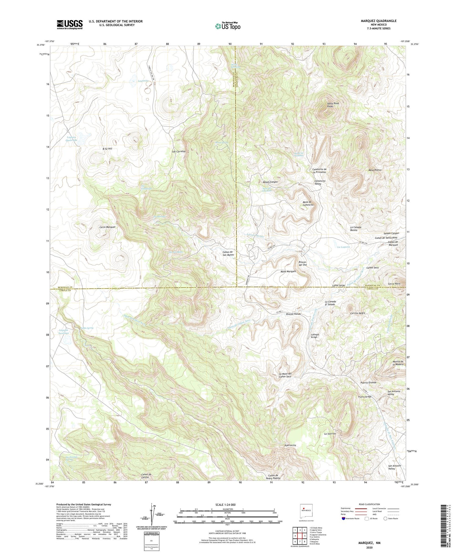 Marquez New Mexico US Topo Map Image