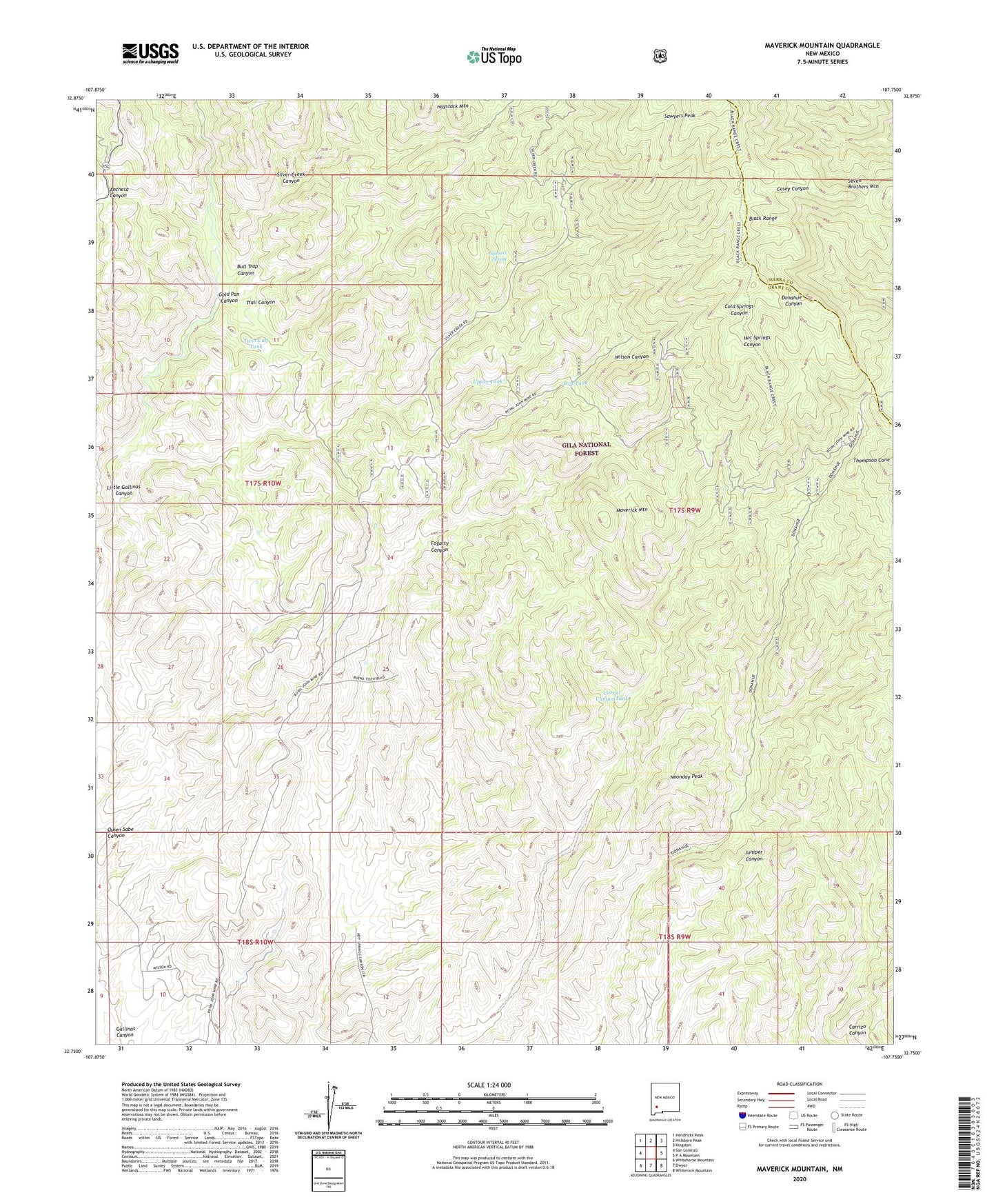 Maverick Mountain New Mexico US Topo Map Image