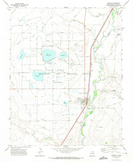 Classic USGS Maxwell New Mexico 7.5'x7.5' Topo Map Image