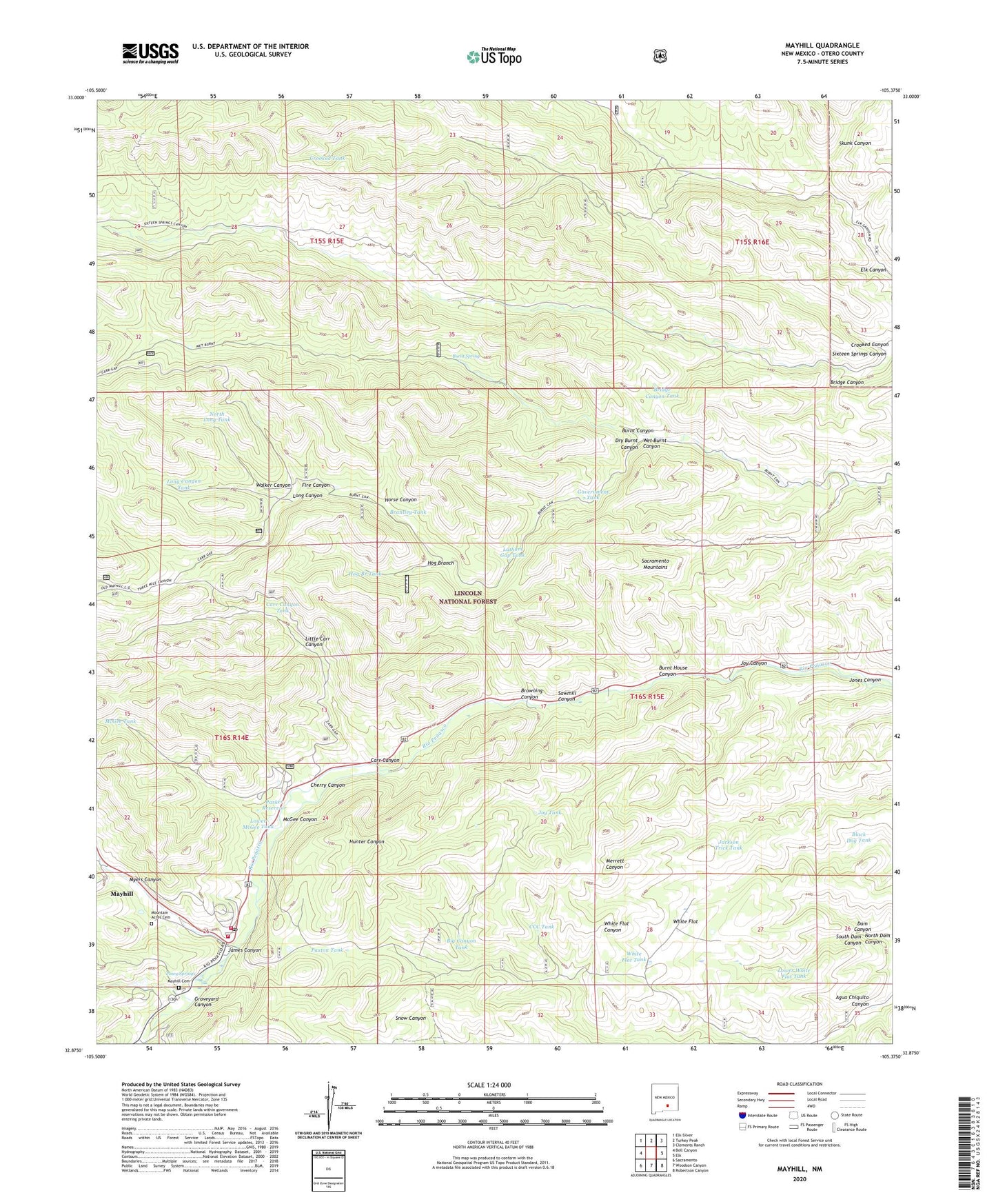 Mayhill New Mexico US Topo Map Image