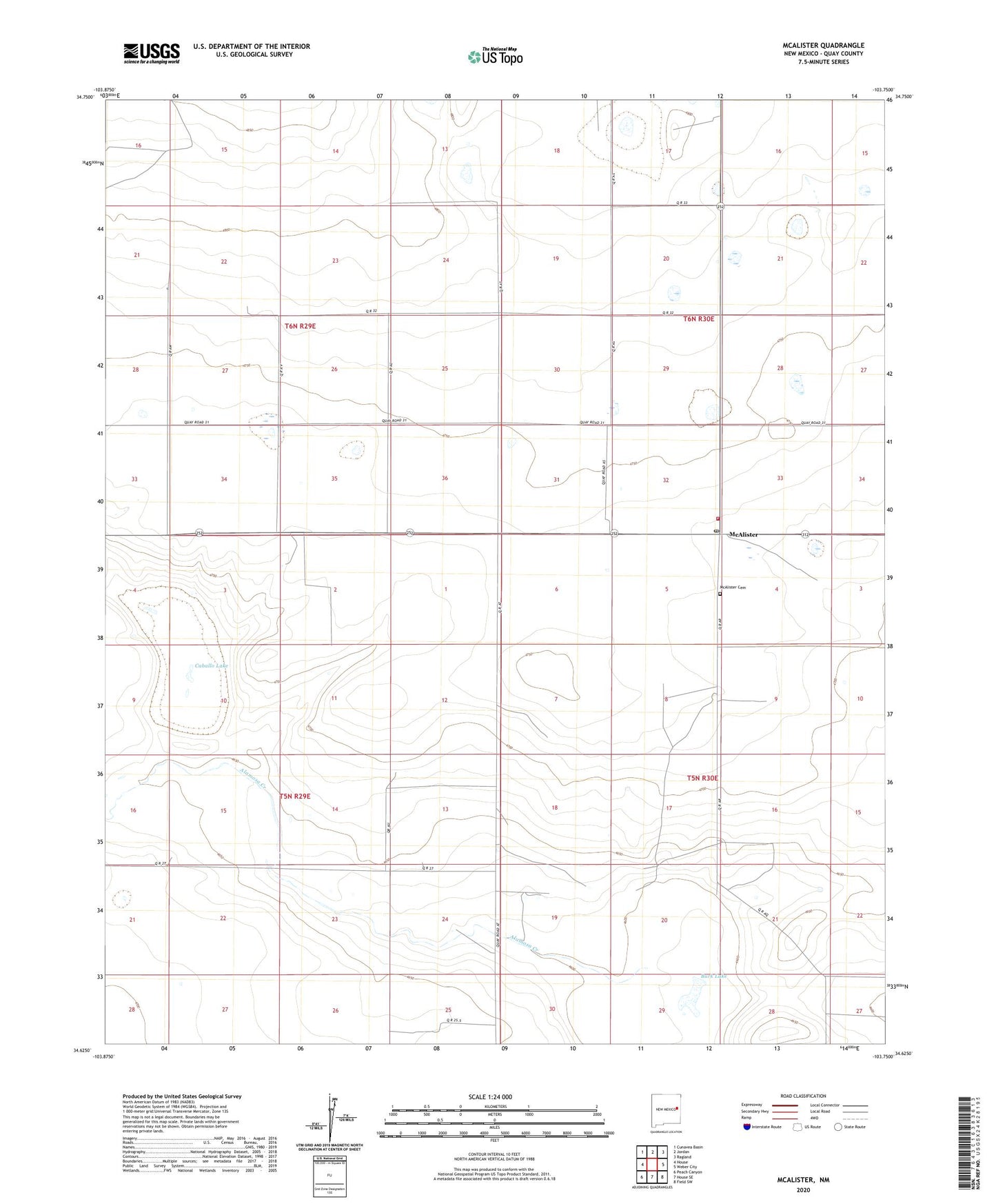 McAlister New Mexico US Topo Map Image
