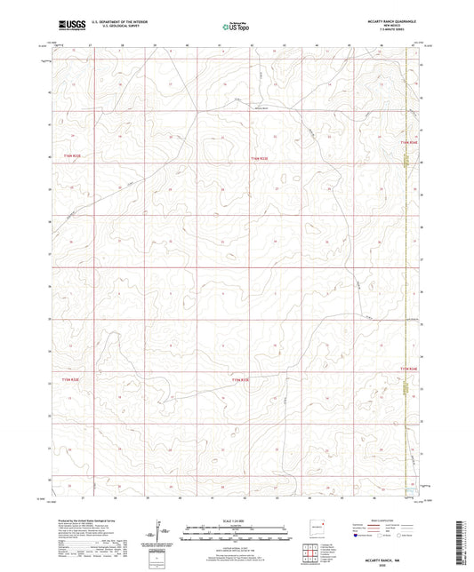 McCarty Ranch New Mexico US Topo Map Image