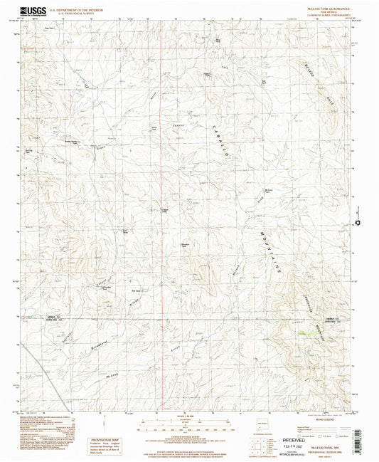 Classic USGS McLeod Tank New Mexico 7.5'x7.5' Topo Map Image