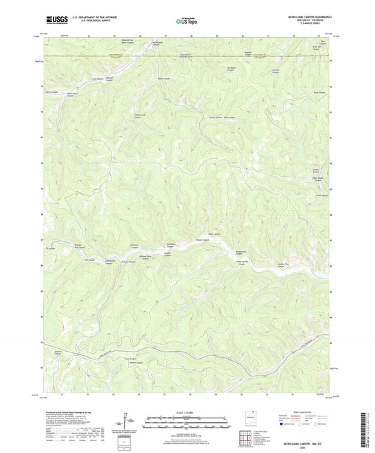 McWilliams Canyon New Mexico US Topo Map Image