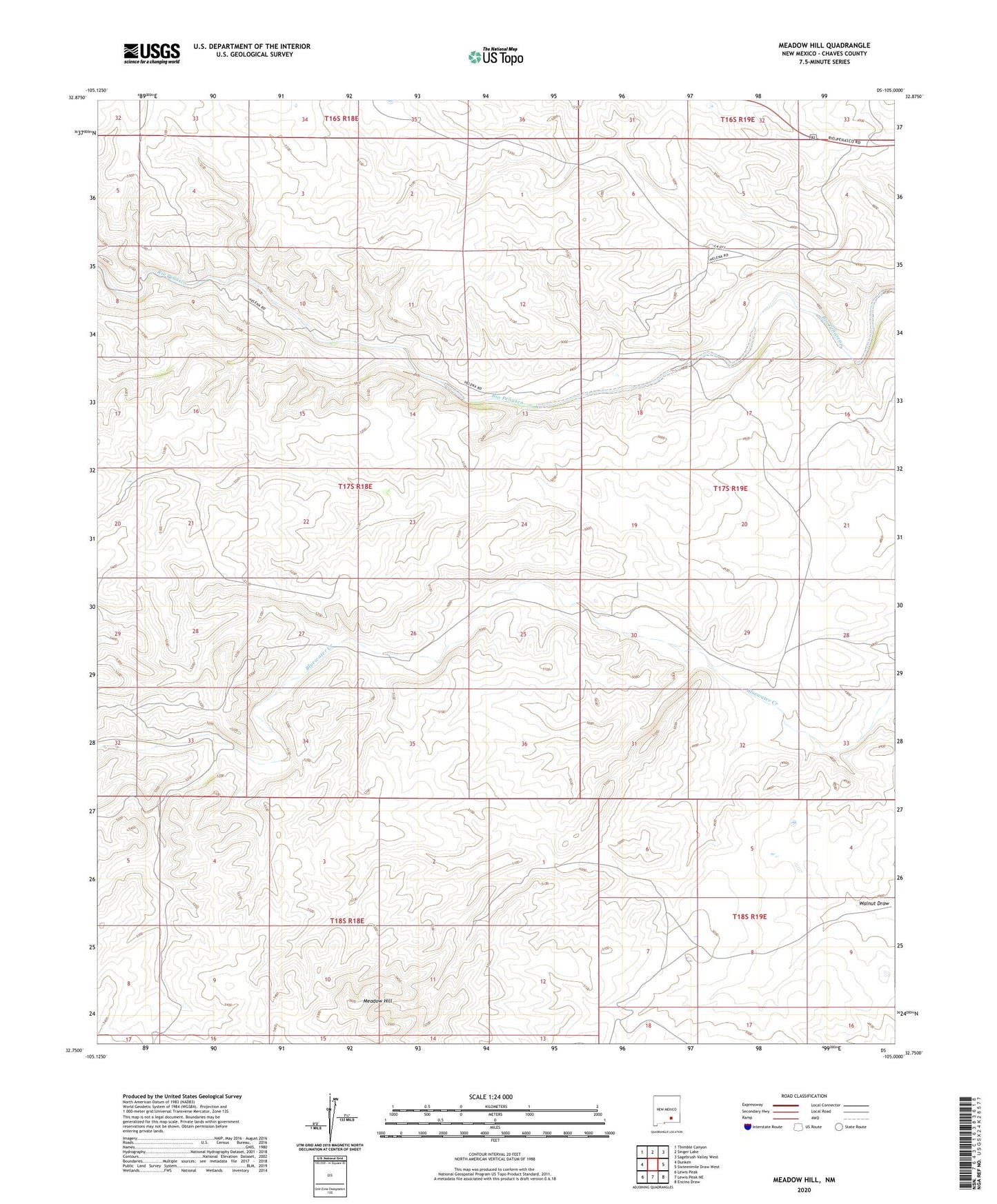 Meadow Hill New Mexico US Topo Map Image