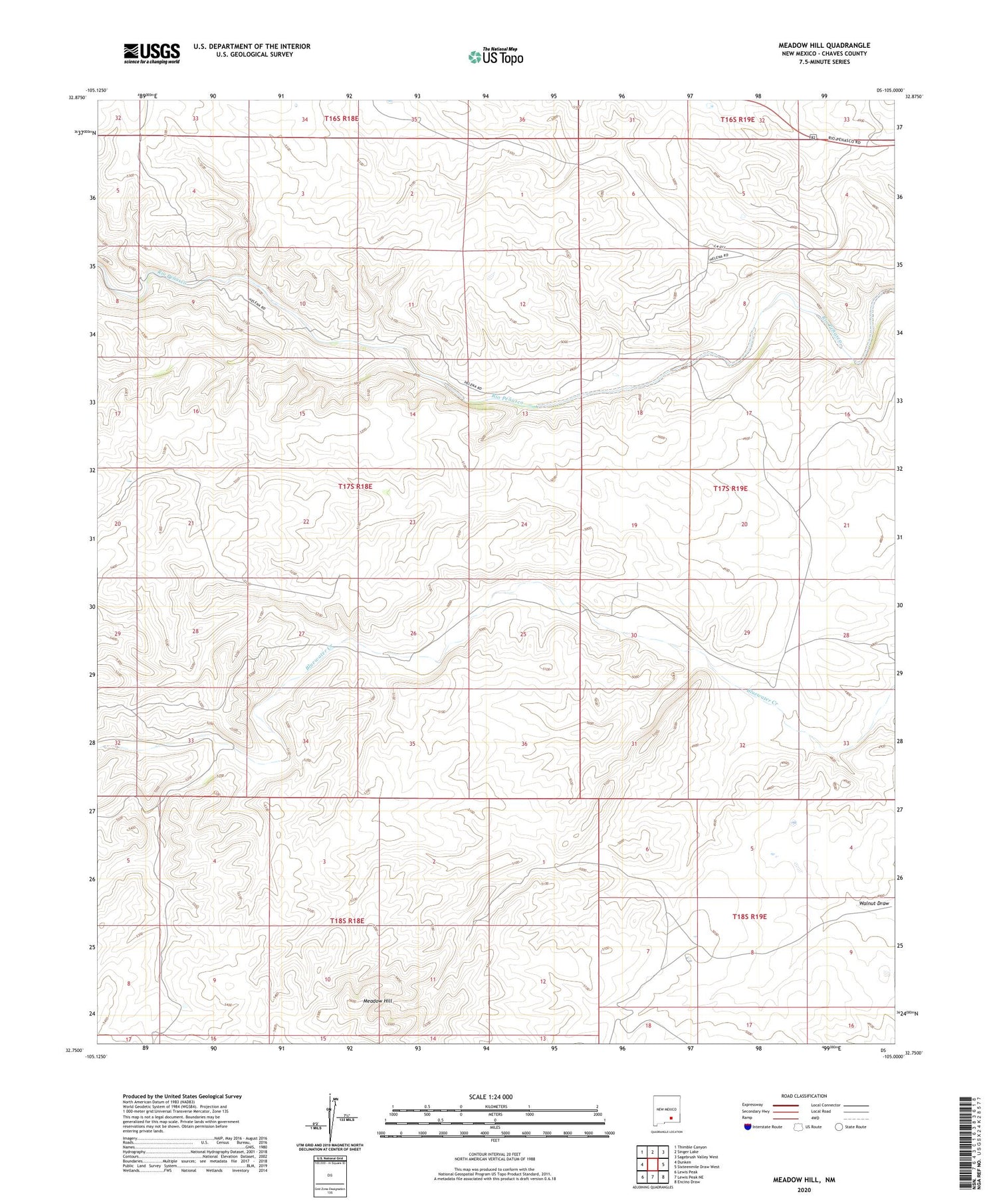 Meadow Hill New Mexico US Topo Map Image