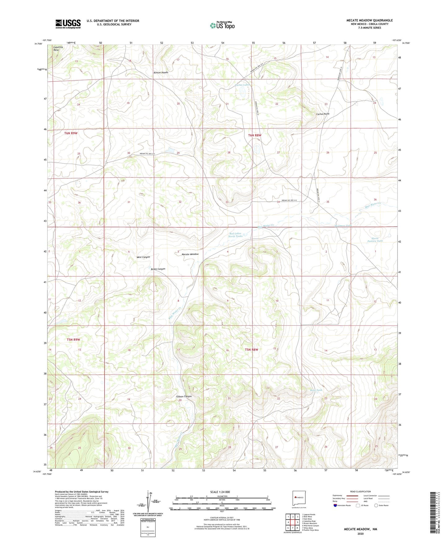 Mecate Meadow New Mexico US Topo Map Image