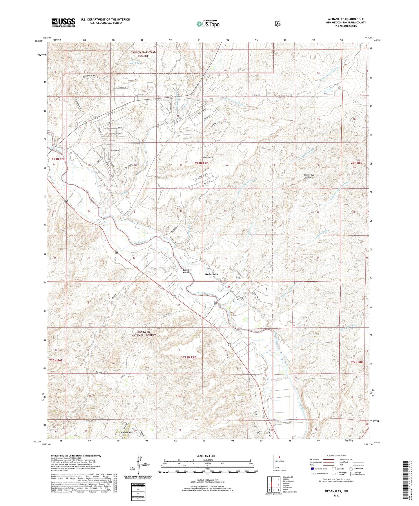 Medanales New Mexico US Topo Map Image