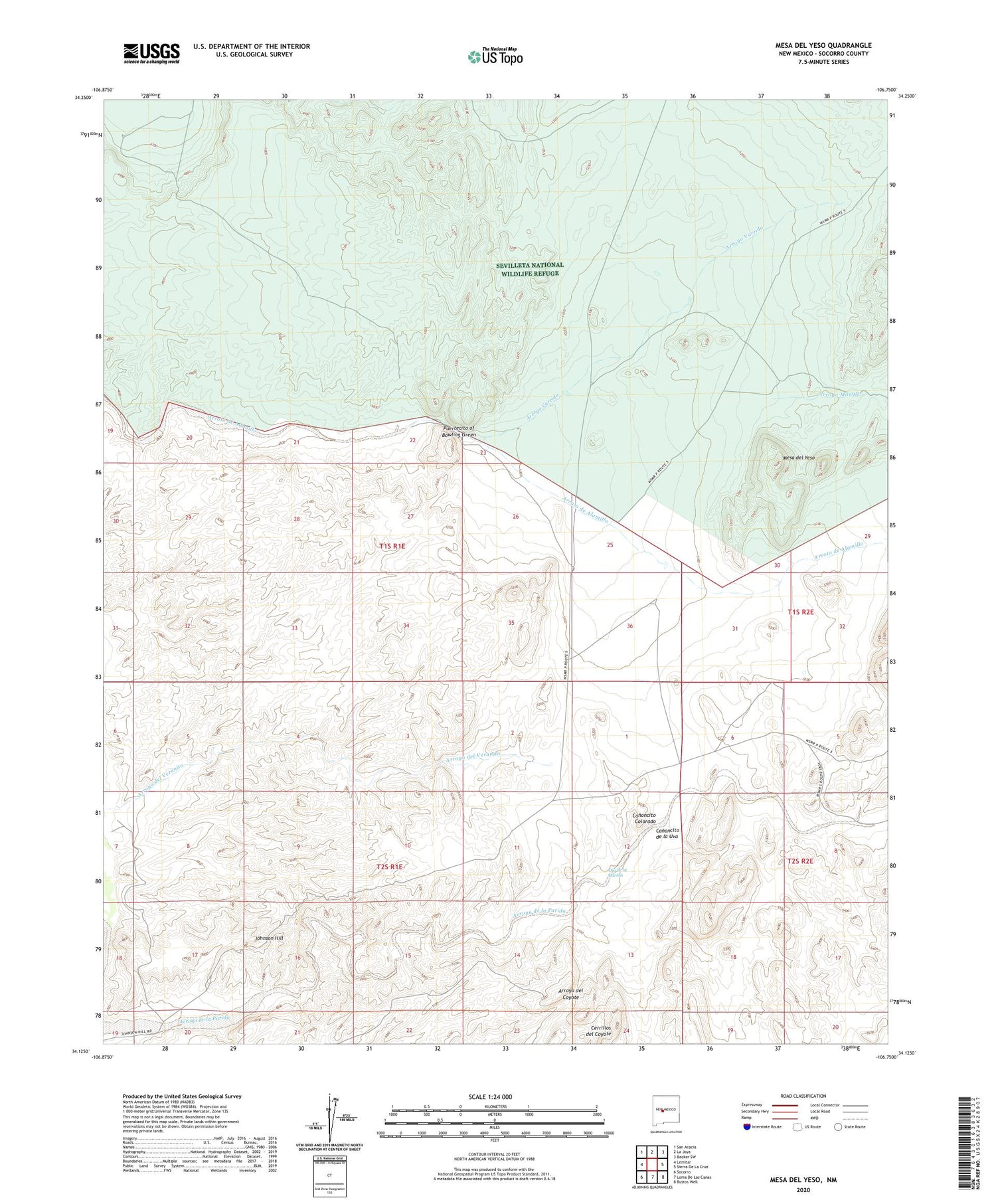 Mesa Del Yeso New Mexico US Topo Map Image