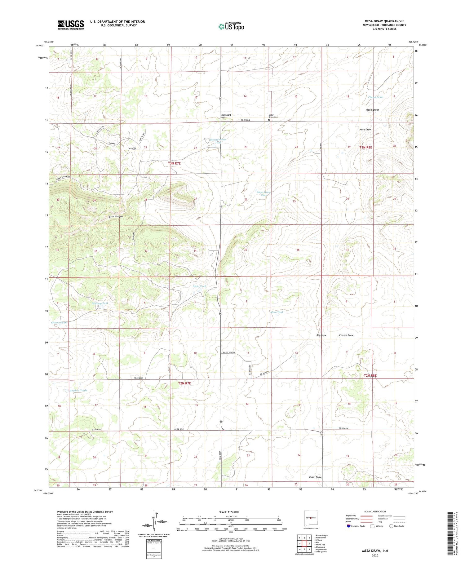 Mesa Draw New Mexico US Topo Map Image