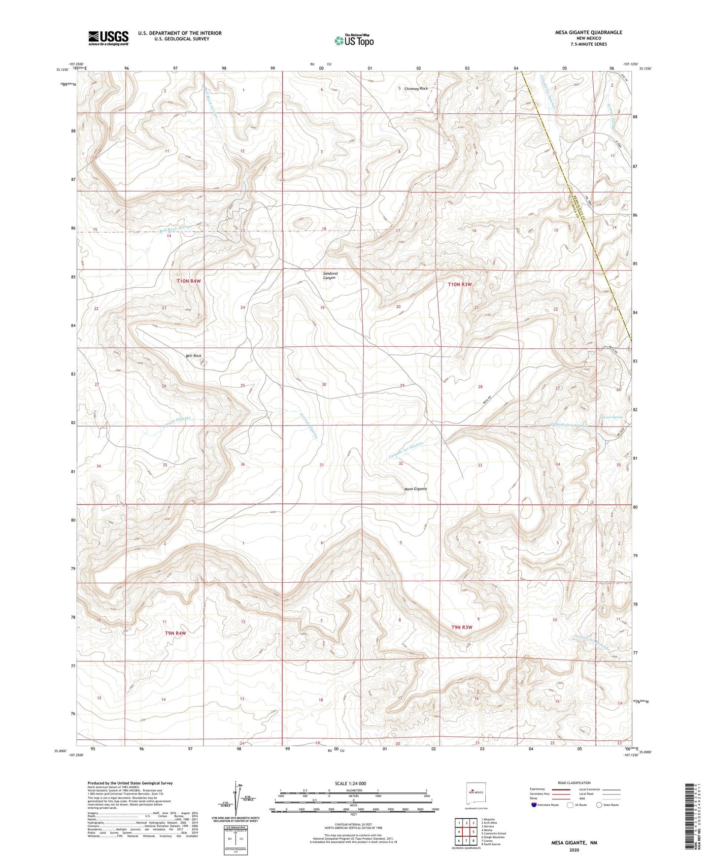 Mesa Gigante New Mexico US Topo Map Image