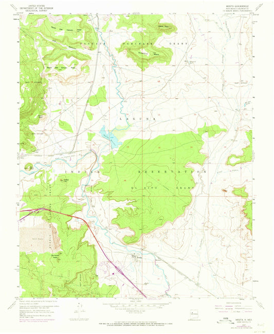 Classic USGS Mesita New Mexico 7.5'x7.5' Topo Map Image