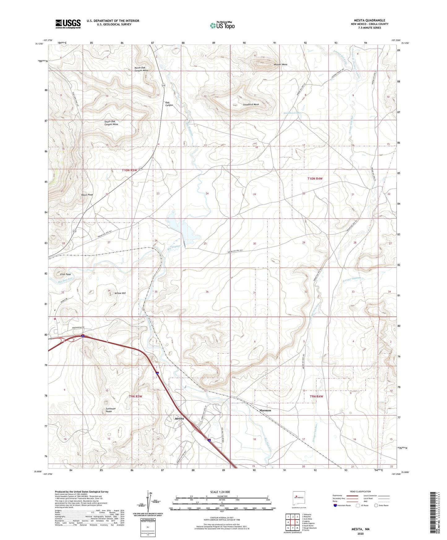 Mesita New Mexico US Topo Map Image
