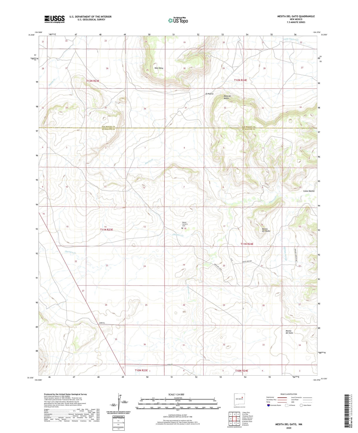 Mesita Del Gato New Mexico US Topo Map Image