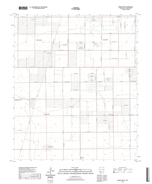 Midway Butte New Mexico US Topo Map Image