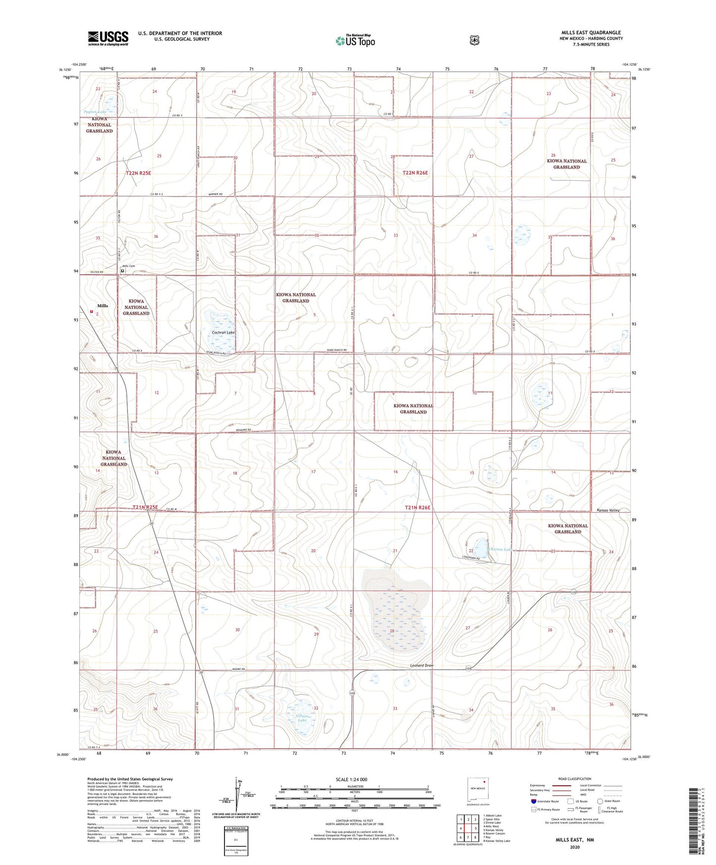 Mills East New Mexico US Topo Map Image