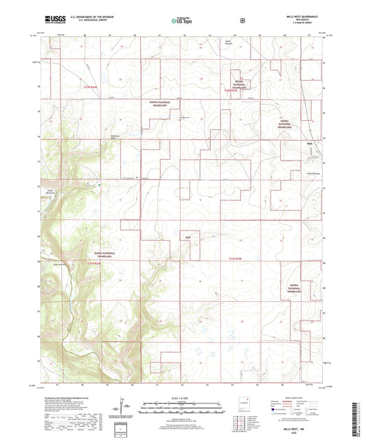 Mills West New Mexico US Topo Map Image