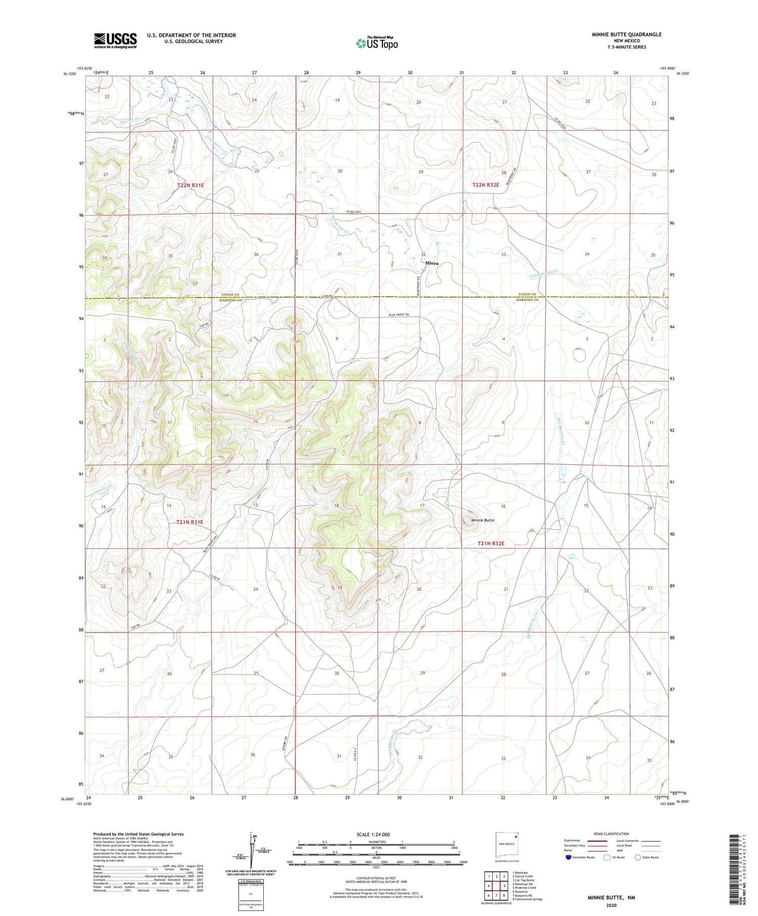 Minnie Butte New Mexico US Topo Map Image