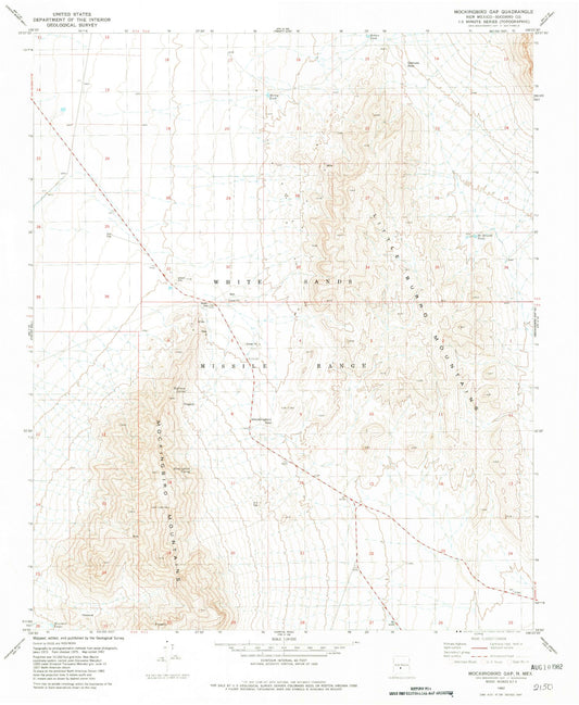 Classic USGS Mockingbird Gap New Mexico 7.5'x7.5' Topo Map Image