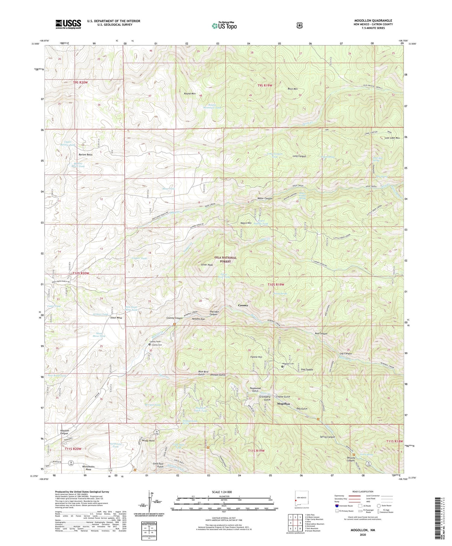 Mogollon New Mexico US Topo Map Image