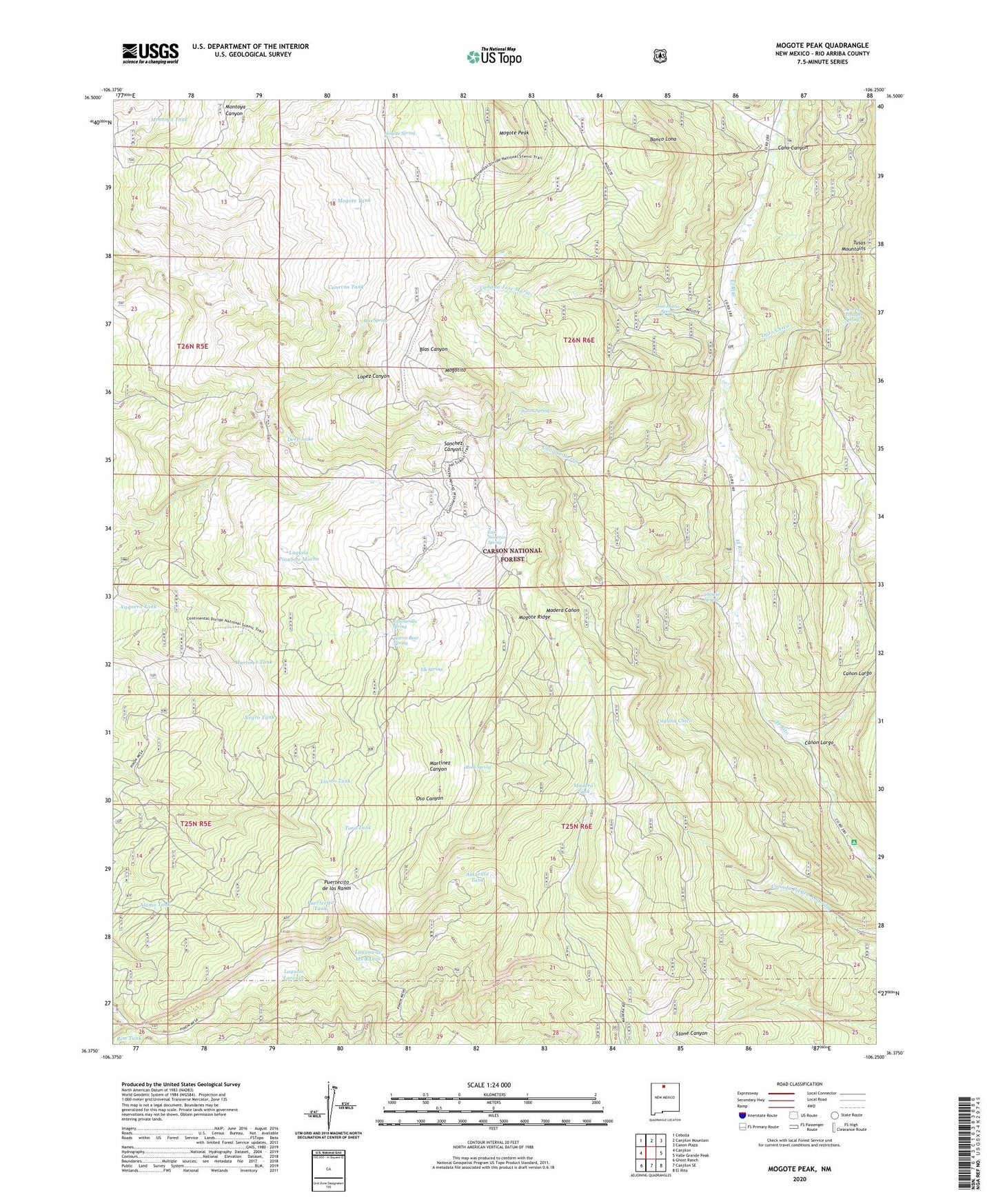 Mogote Peak New Mexico US Topo Map Image