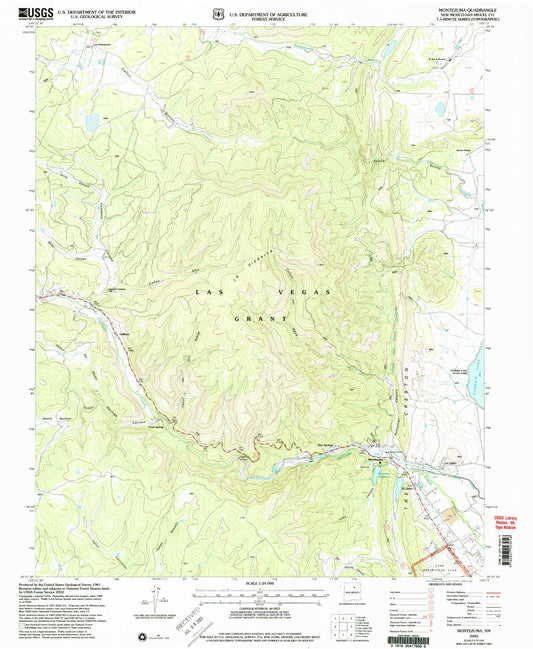 Classic USGS Montezuma New Mexico 7.5'x7.5' Topo Map Image
