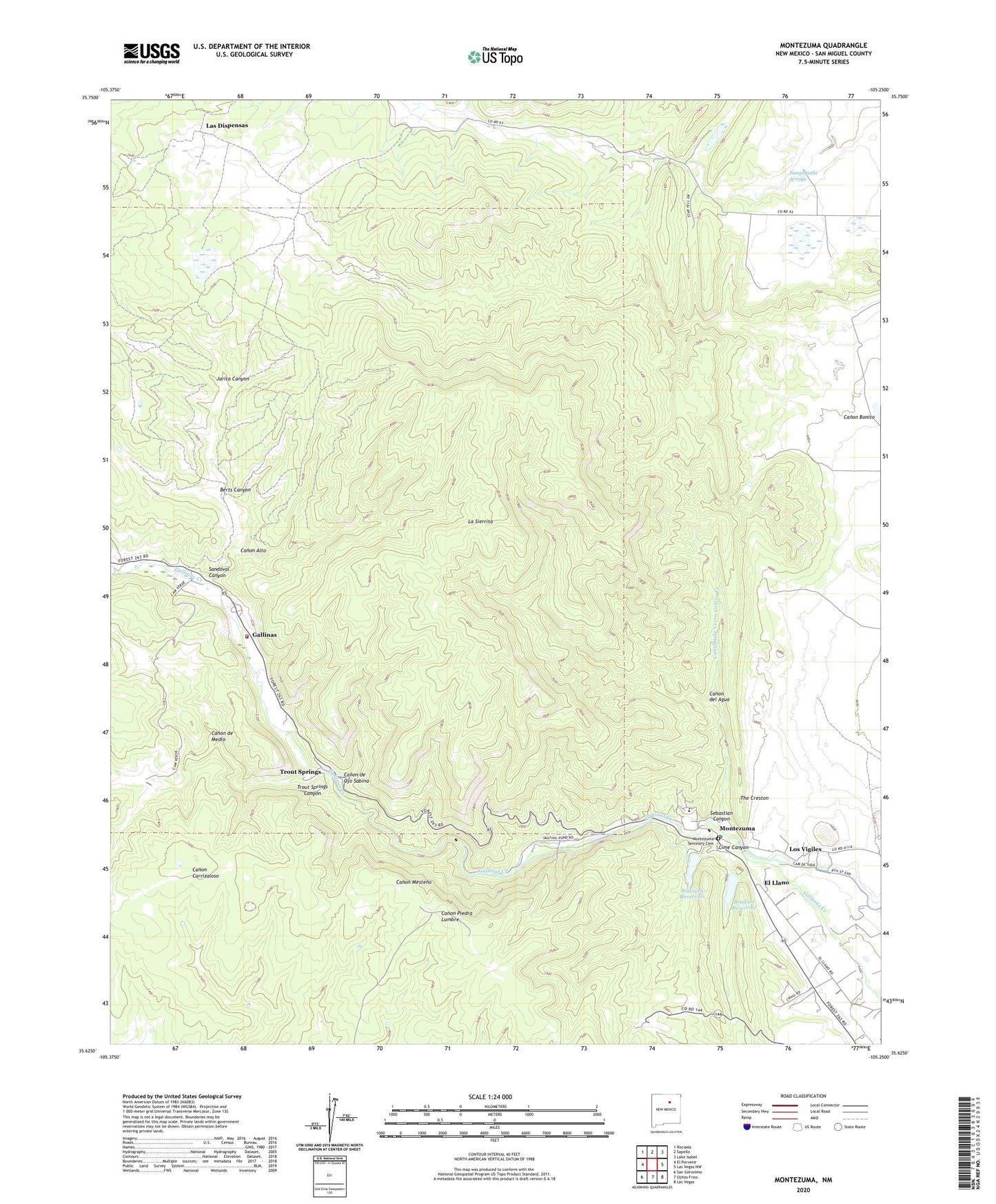 Montezuma New Mexico US Topo Map Image
