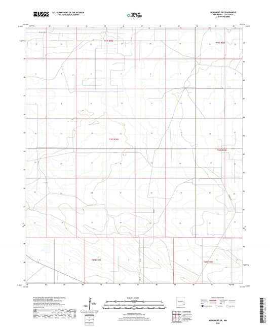 Monument SW New Mexico US Topo Map Image