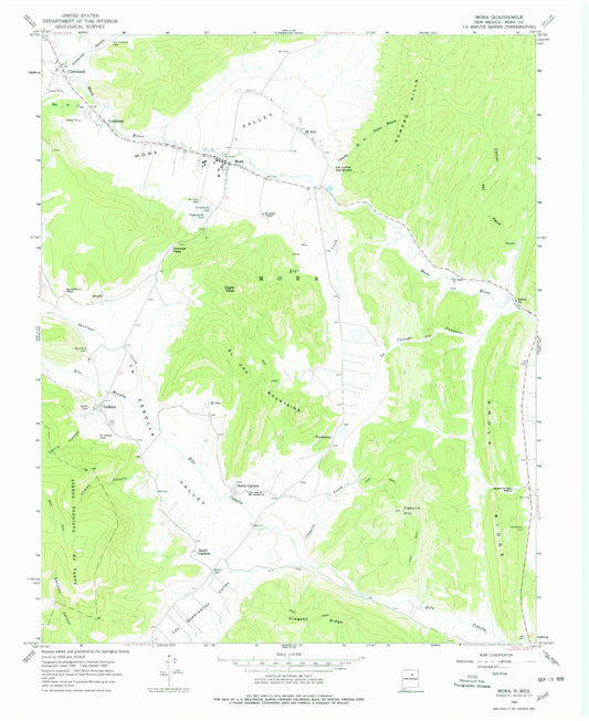 Classic USGS Mora New Mexico 7.5'x7.5' Topo Map Image