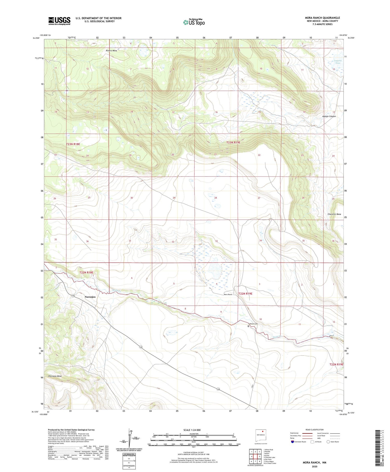 Mora Ranch New Mexico US Topo Map Image